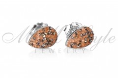 Обеци Кристал Рокс 14мм Роз Голд и Хром 2